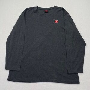 Vintage Sports Illustrated Long Sleeve Pullover Sze XXL Dark Gray Thermal Waffle